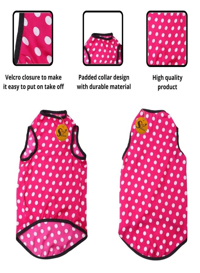 Sage Square Crazy Printed Dog T-Shirt, Trending Dog T-Shirt, Ultra Soft & Light Weight, Comfortable & Breathable Dog Apparel, Trendy Outfit (Polka Pink) (Large -20inch) - Image 4